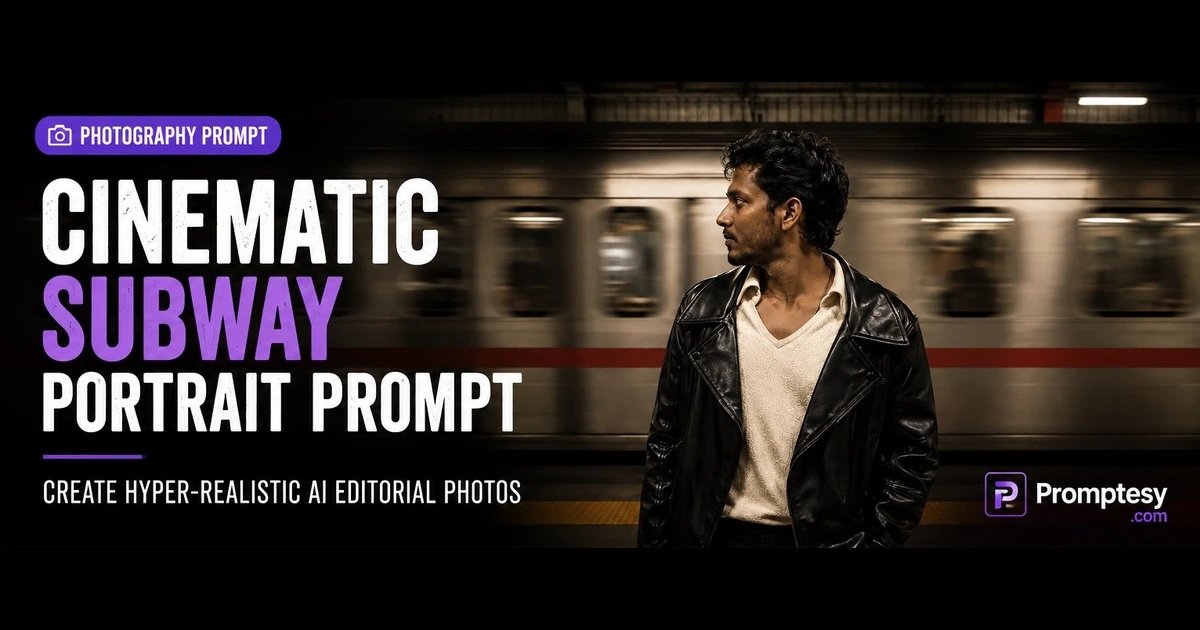 Cinematic Subway Portrait Prompt for Hyper-Realistic AI Images