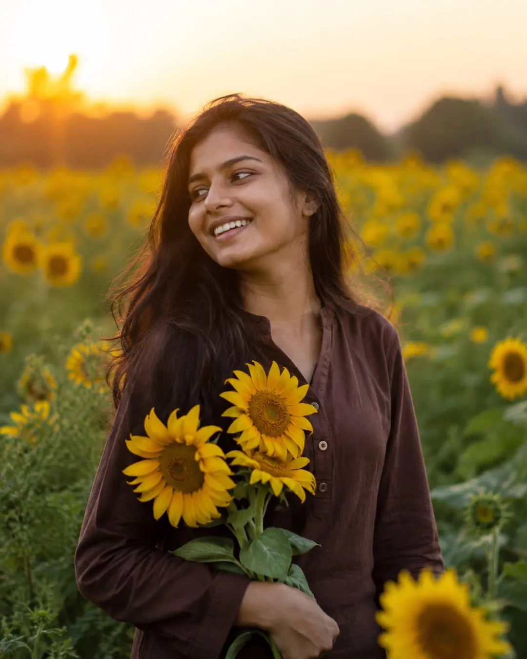 Sunflower AI Image Prompt for Realistic Portraits