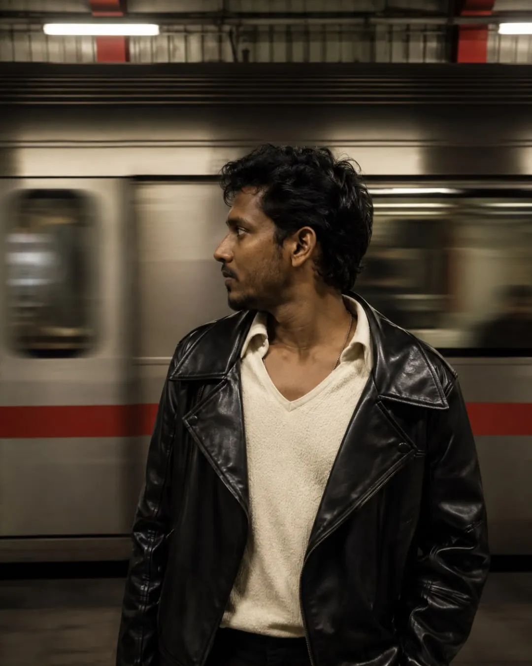 Cinematic Subway Portrait Prompt for Hyper-Realistic AI Images